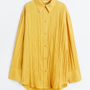 Yellow Crinkle Pant & Shirt SET